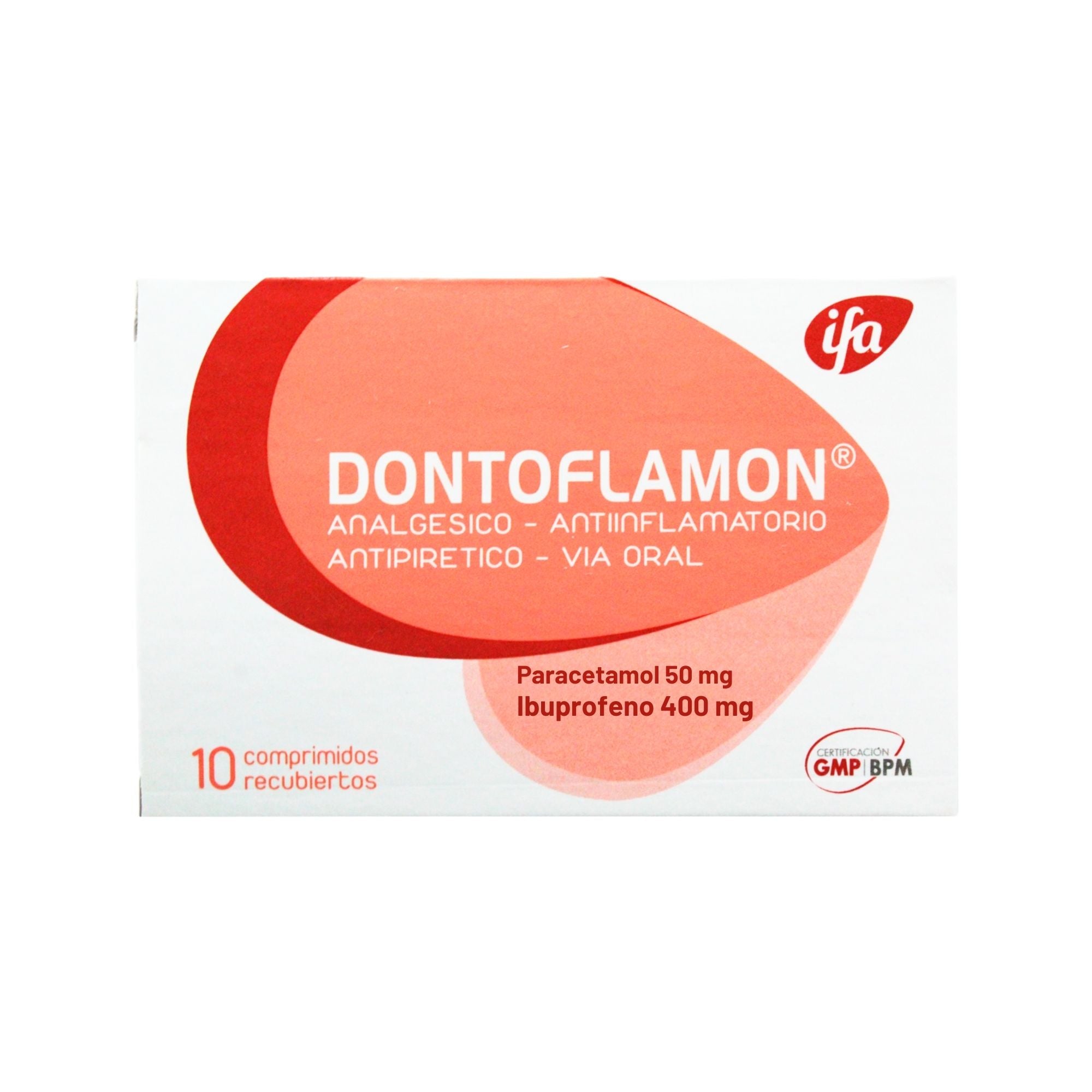 Dontoflamon X Comprimido _ Paracetamol 500 mg, Ibuprofeno 400 mg