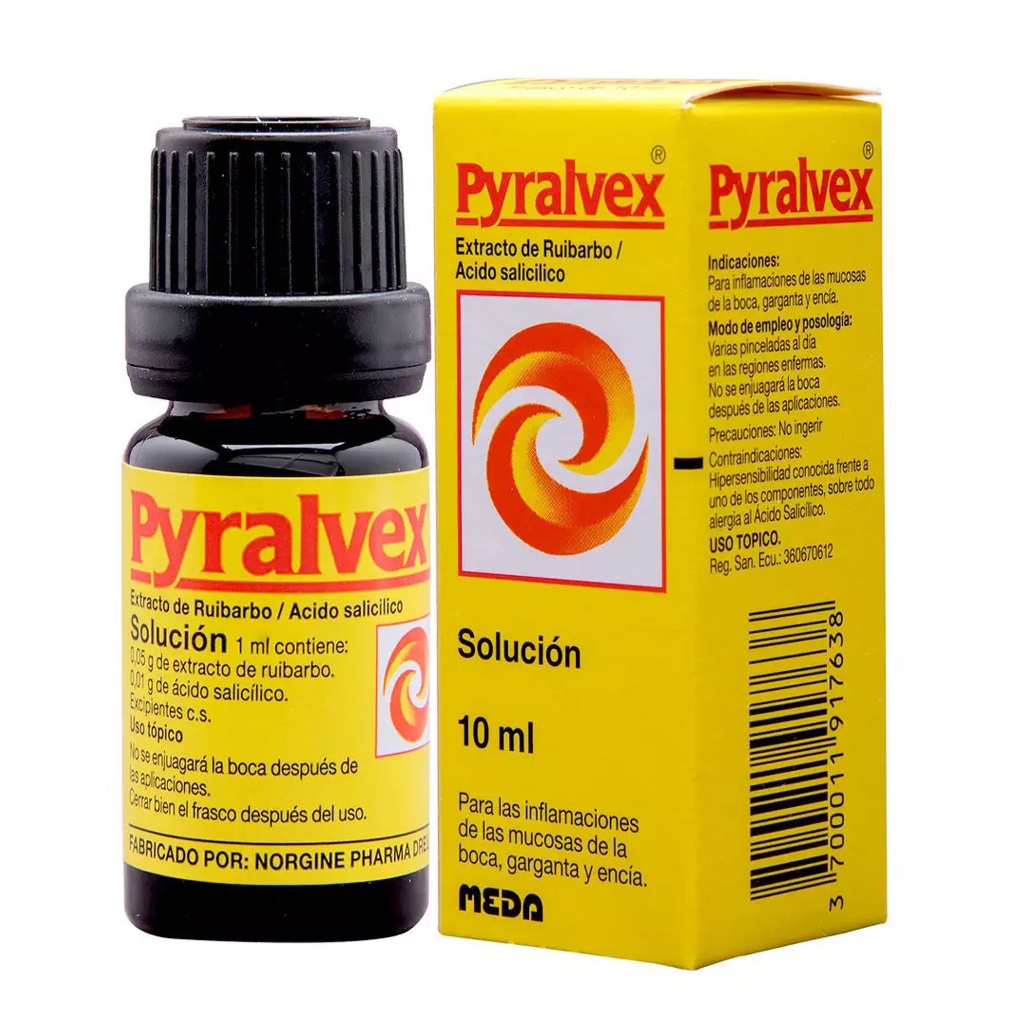 Pyralvex_ Extracto de Ruibardo 0.050 g_ Ácido Salicílico 0.010 g X Solución 