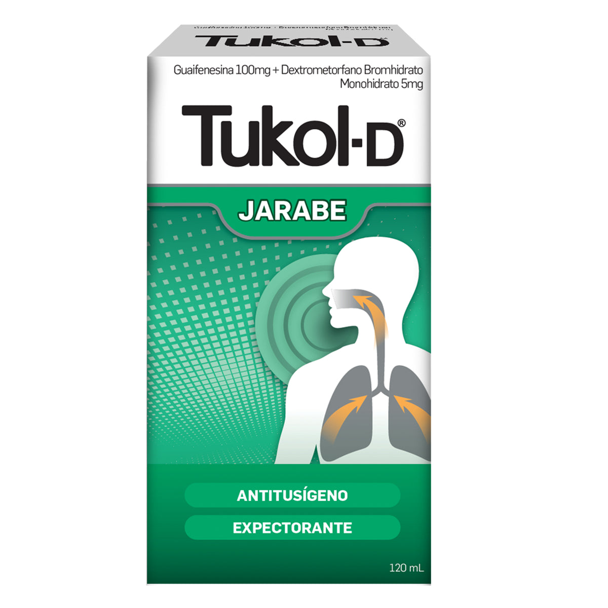 Tukol-D X Jarabe 120 ml, Guayfenesina, Dextrometorfano 