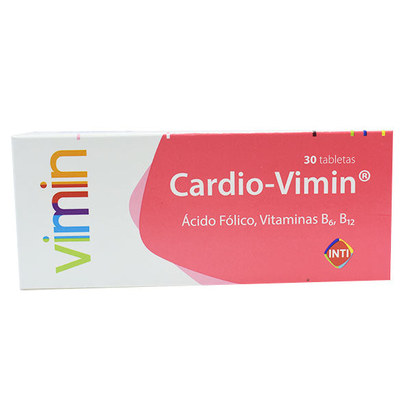 Cardio-Vimin X Tabletas _ Ácido Folico, Vitaminas B6 B12
