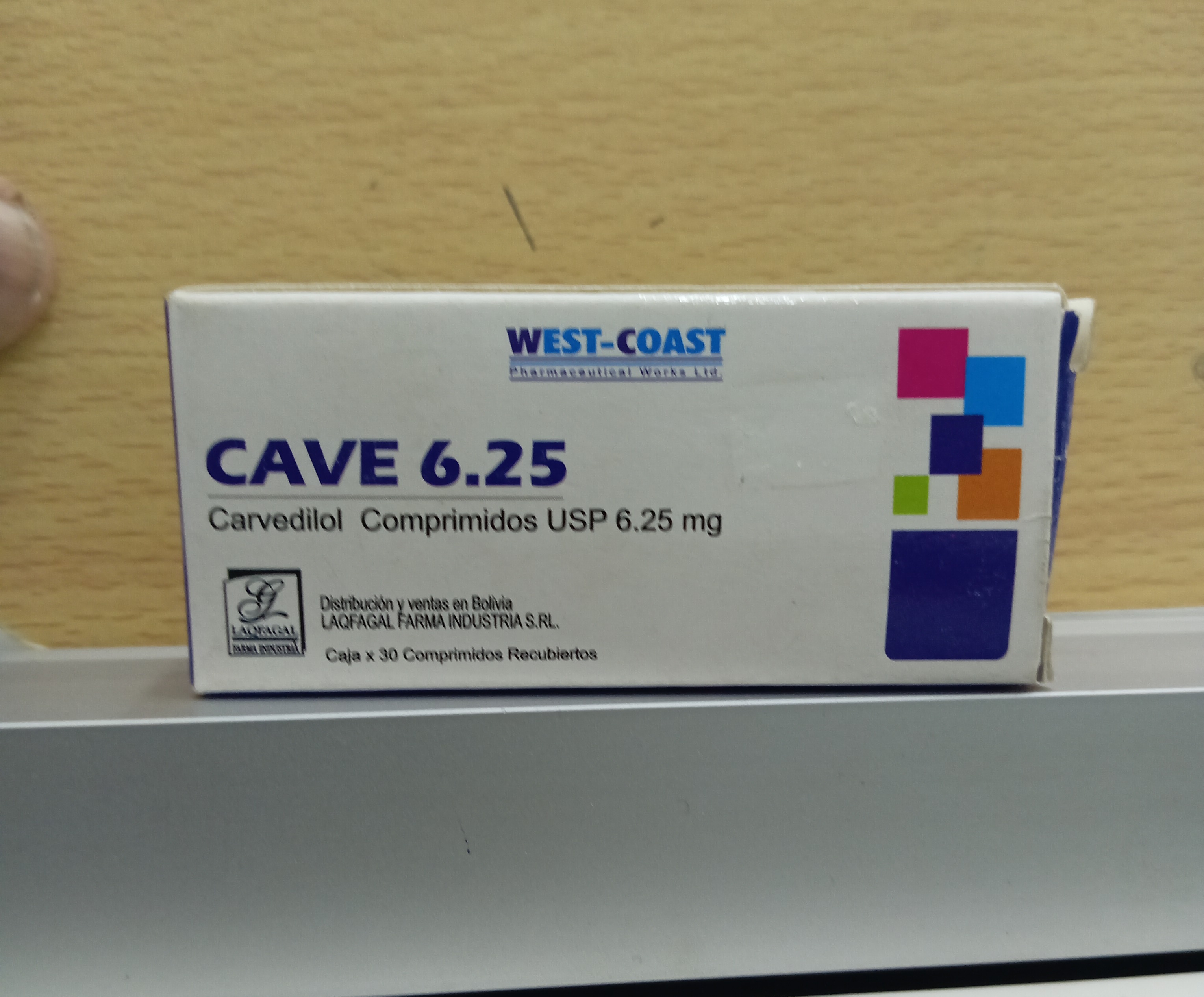 Cave 6.25 X Comprimidos carvedilol 6.25 mg