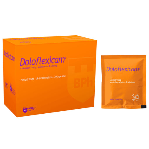 Doloflexicam X Sobre Meloxicam 15 mg Glucosamina 1.500 mg Sabor Naranja