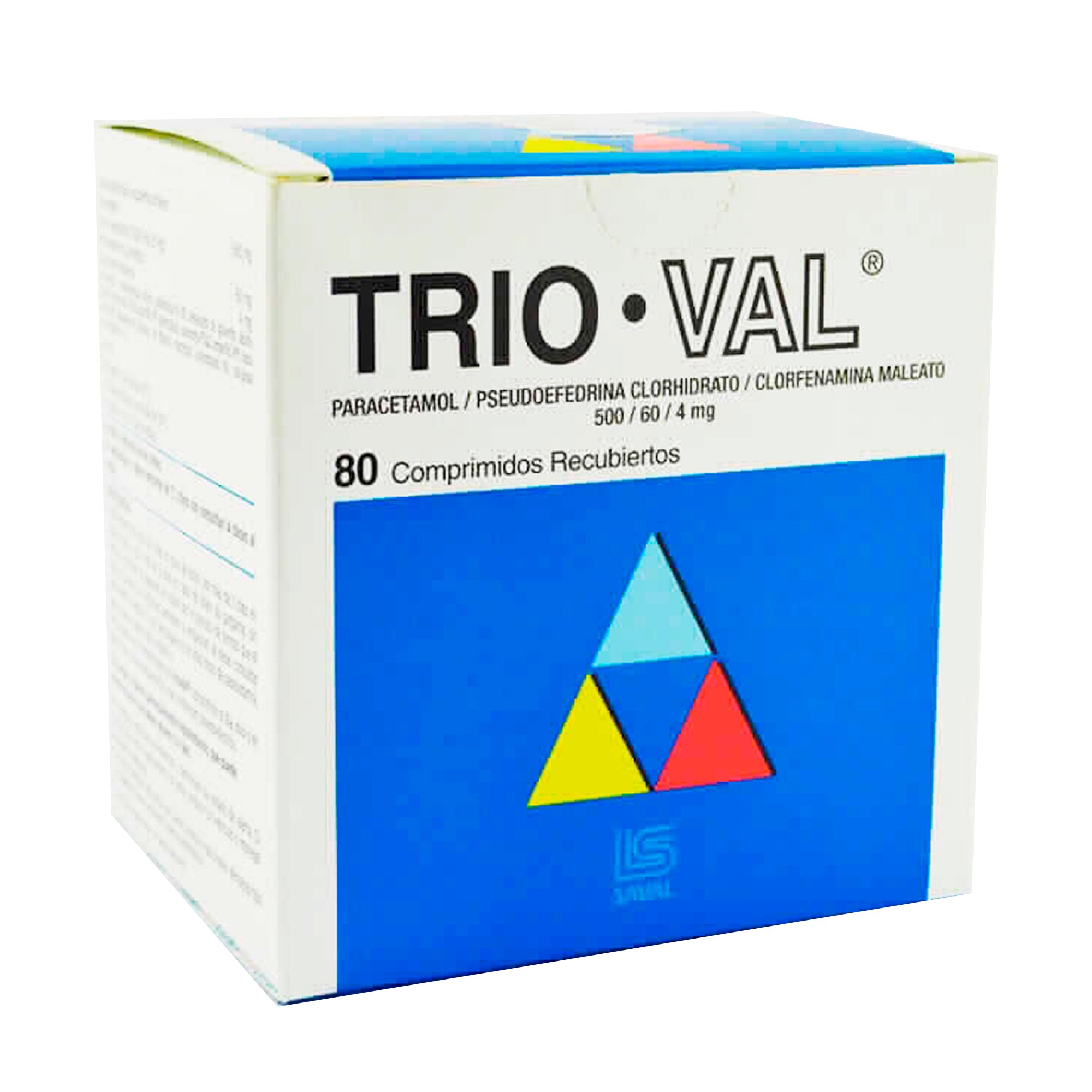 TRIO VAL X Comprimido Paracetamol 500 Mg Pseudoefedrina 60 mg clorfenamina 4 mg