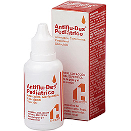 Antiflu-Des Pediátrico _ Amantadina, Clorfeniramina, Paracetamol 30 ml X Solución Gotero