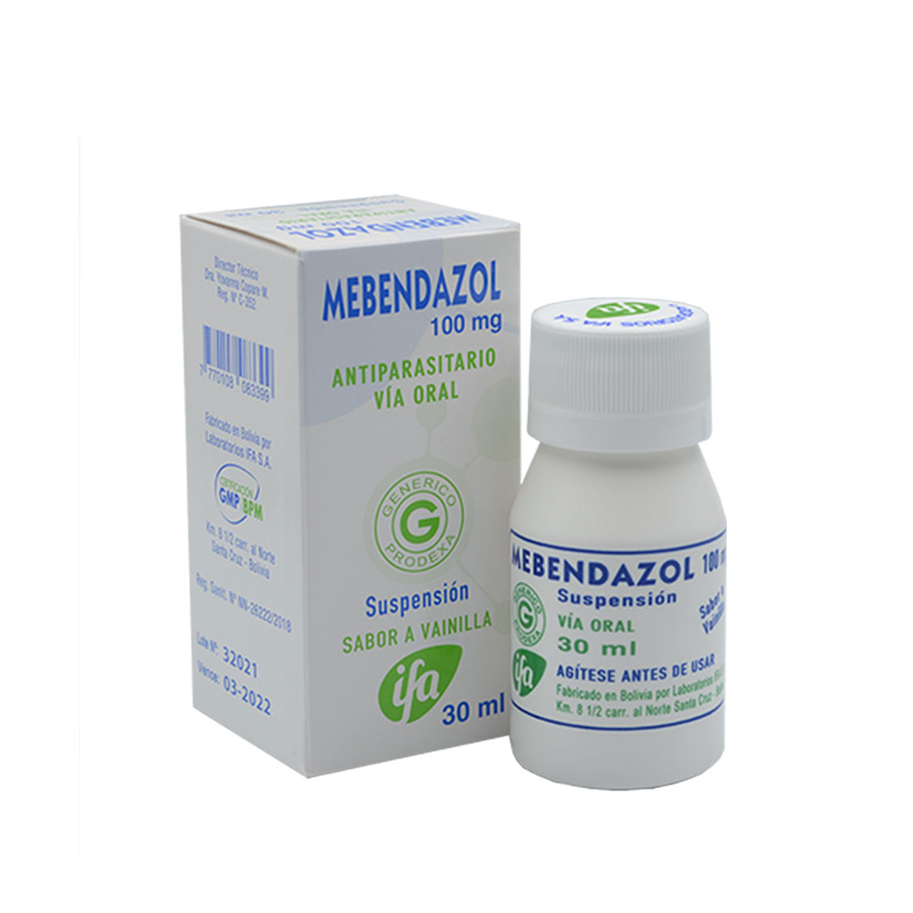 Mebendazol 100 Mg Suspensión X 30 ml