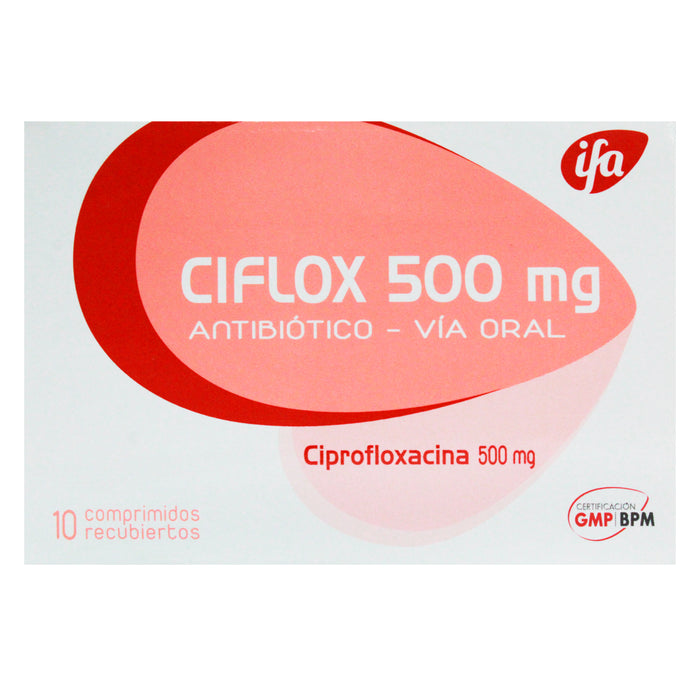 Ciflox X Comprimido _ Ciprofloxacina 500 mg