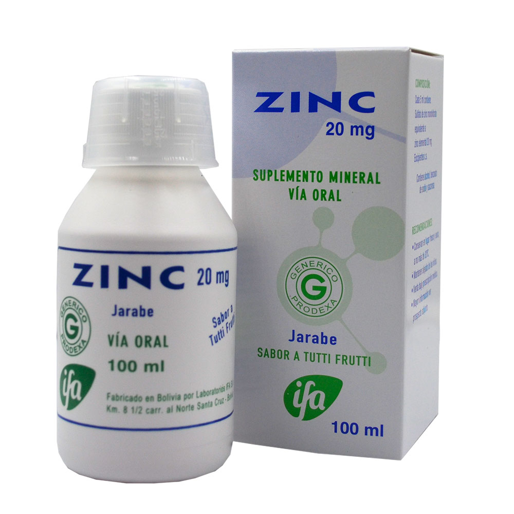Zinc 20 mg Jarabe X 100 ml
