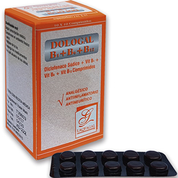 Dologal B1+B6+B12 X Comprimido Diclofenaco 50 mg tíamina 50mg piridoxina 100mg cianocobalamina 5 mg
