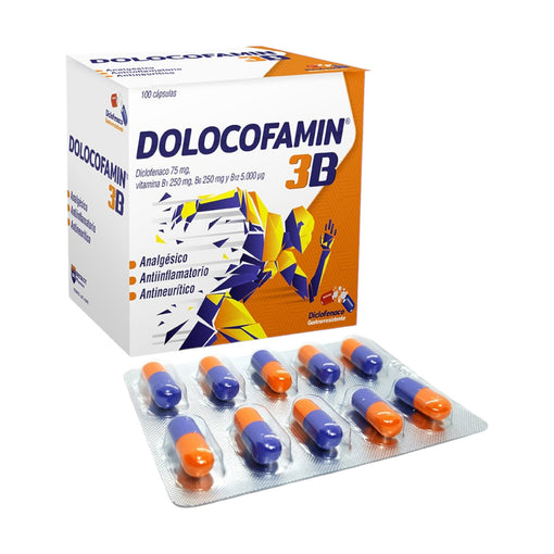 Dolocofamin 3B Diclofenaco Vitamina B1 B6 B12 X Cápsulas
