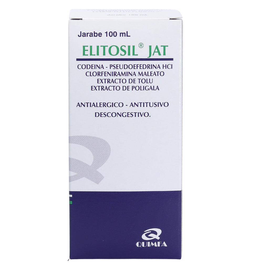 Elitosil Jat Jarabe X 100 ml codeína 10 mg, Pseudoefedrina 7.5 mg, Clorfeniramina 0.5 mh