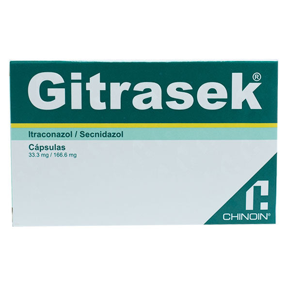 Gitrasek X Capsula Secnidazol 166.6 mg _ Itraconazol 33.3 mg 