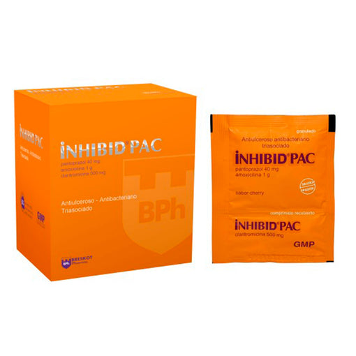 Inhibid Pac X Sobre Pantoprazol 40 mg/Amoxicila 1 g/Claritromicina 500mg