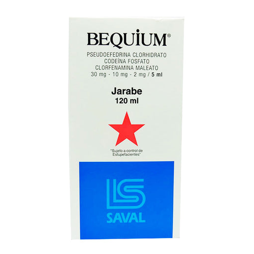 Bequium jarabe X 120 ml Clorfeniramina Codeina pseudoefedrina