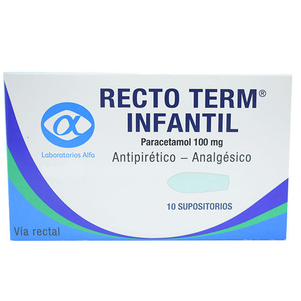 Recto Term Infantil X supositorio paracetamol 100 mg