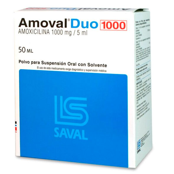 Amoval Duo 1000 jarabe X 50 ml amoxicilina 1000 mg /5ml