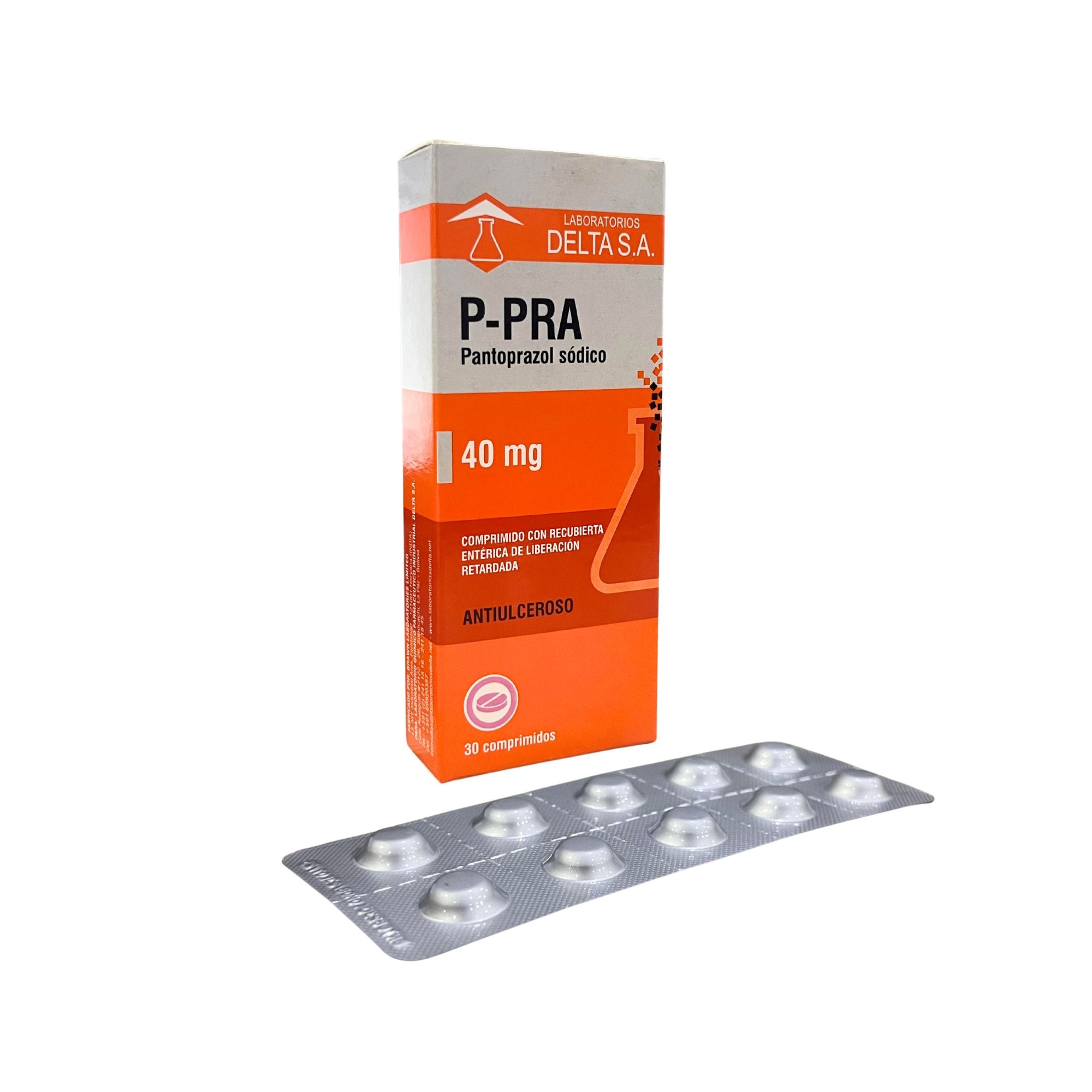 P PRA X Comprimido Pantoprazol sódico 40 mg Aceite de Castor Manitol 