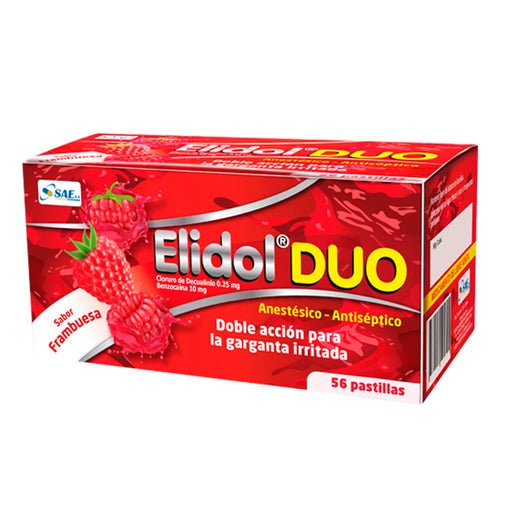 Elidol Duo fanbruesa X pastilla masticable Benzocaina Y Decualinio