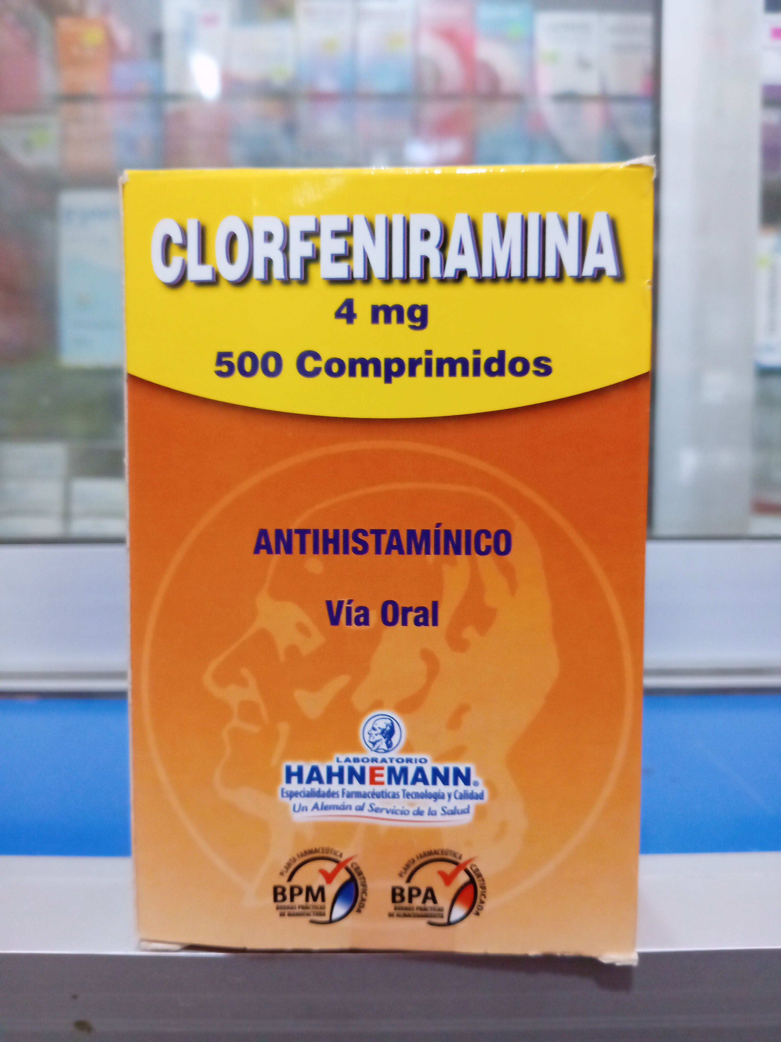 Clorfeniramina 4 mg X comprimido