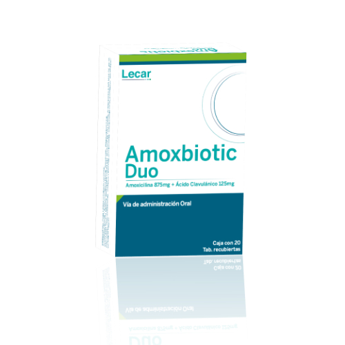 Amoxbiotic Duo X Tabletas _ Amoxicilina 875 mg + ÁCIDO Clavulonico 125 mg