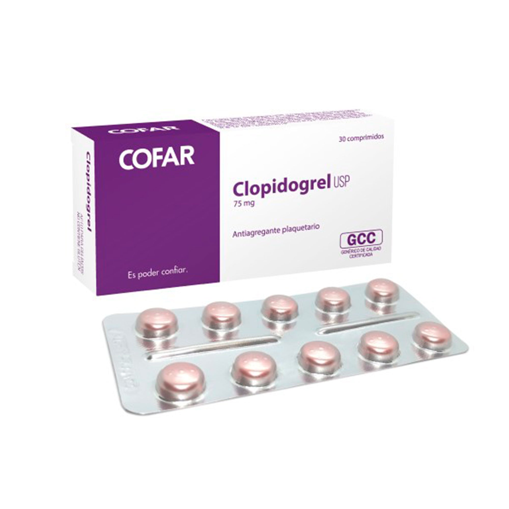Clopidogrel USP 75 MG/comprimidos