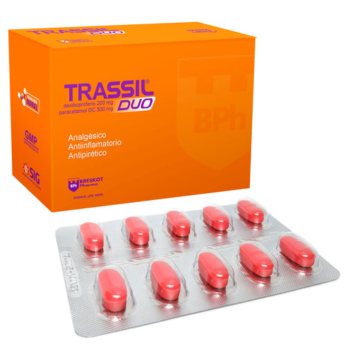 Trassil Dúo X tabletas Dexibuprofeno 200Mg Y Paracetamol 500Mg