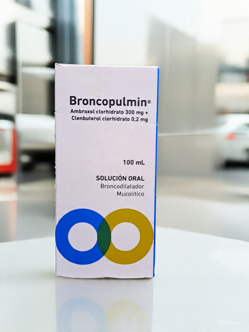 Broncopulmin 100 ml X Jarabe Ambroxol 300 mg , Clenbuterol 0,2 mg 