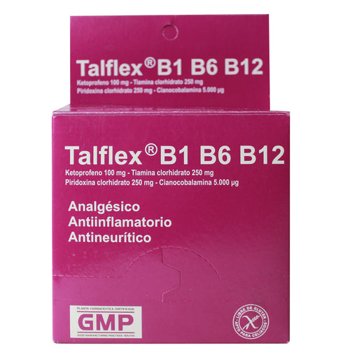 Talflex B1 B6 B12 X Comprimido Ketoprofeno tíamina B1 piridoxina B6 cianocobalamina b12