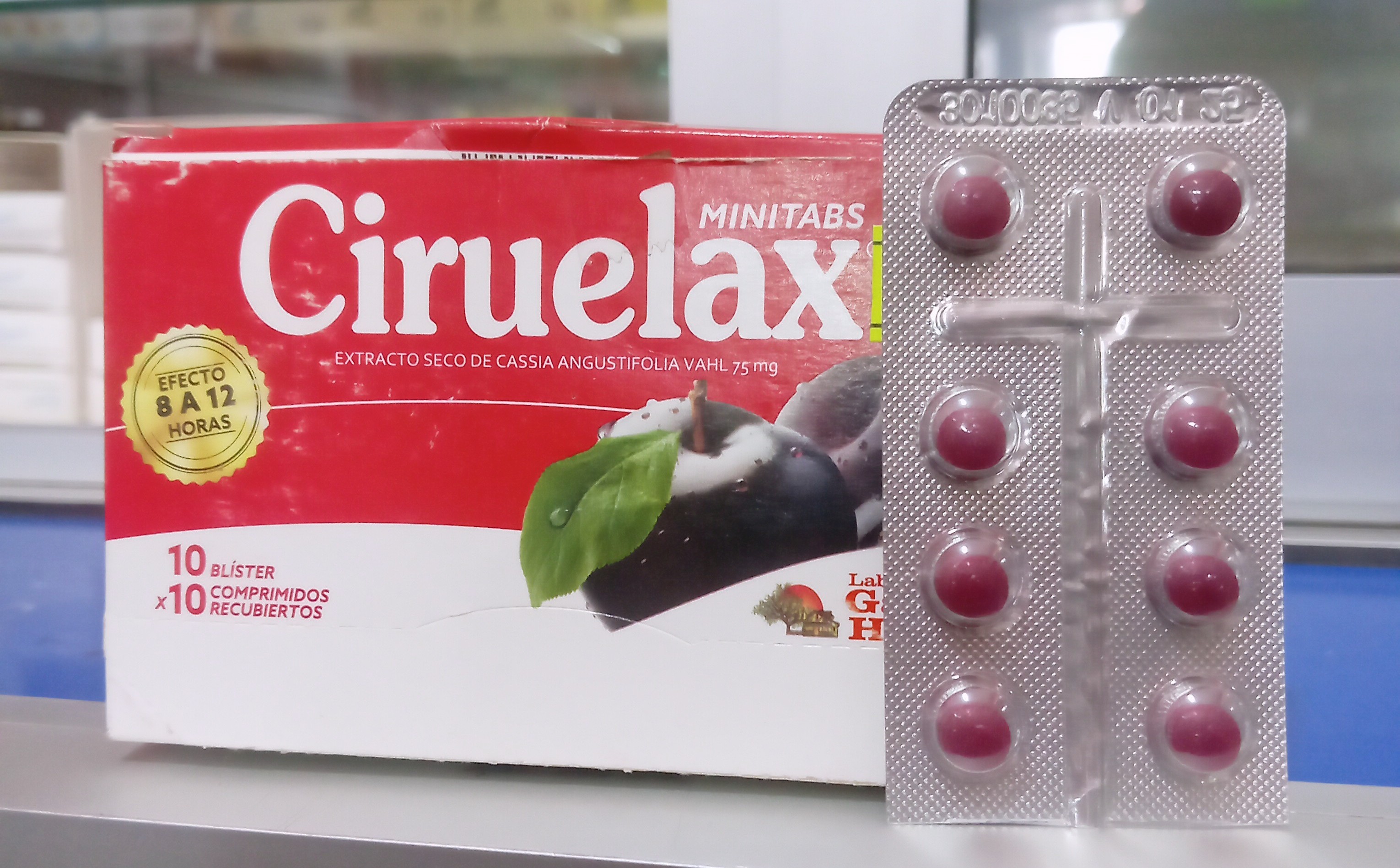 Ciruelax X Minitabletas extracto de hoja Cassia y ciruela