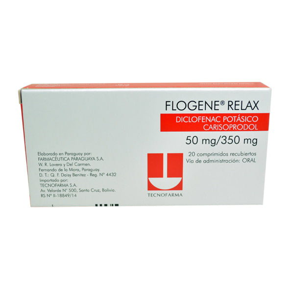 Flogene Relax X tableta Diclofenaco Potasico 50Mg Y Carisoprodol 350Mg