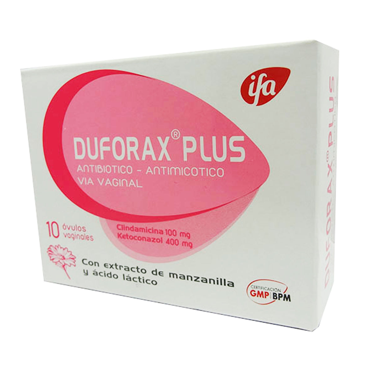Duforax Plus X Óvulos vaginales _ Clindamicina 100 mg, Ketoconazol 400 mg