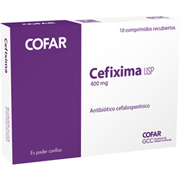 Cefixima USP 400 mg X comprimido 