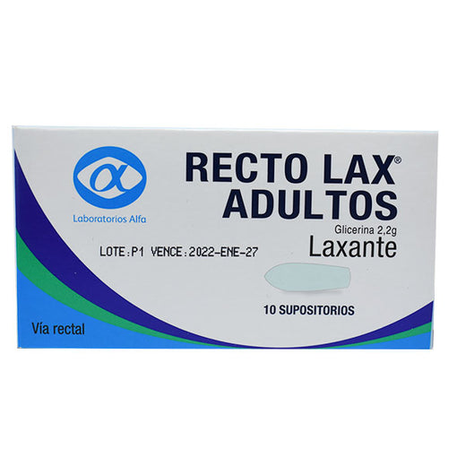 Recto Lax Adultos X supositorio glicerina 2.2 g