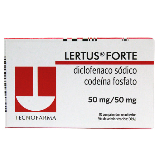 Lertus Forte Diclofenaco Sodico 50Mg Y Codeina Fosfato 50Mg X Tableta