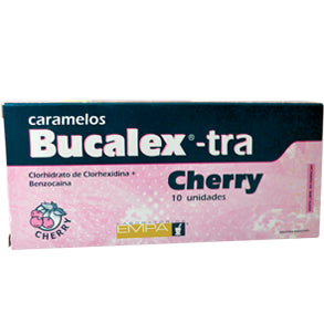 Bucalex-tra Cherry X pastilla masticable Benzocaína clorhexidina