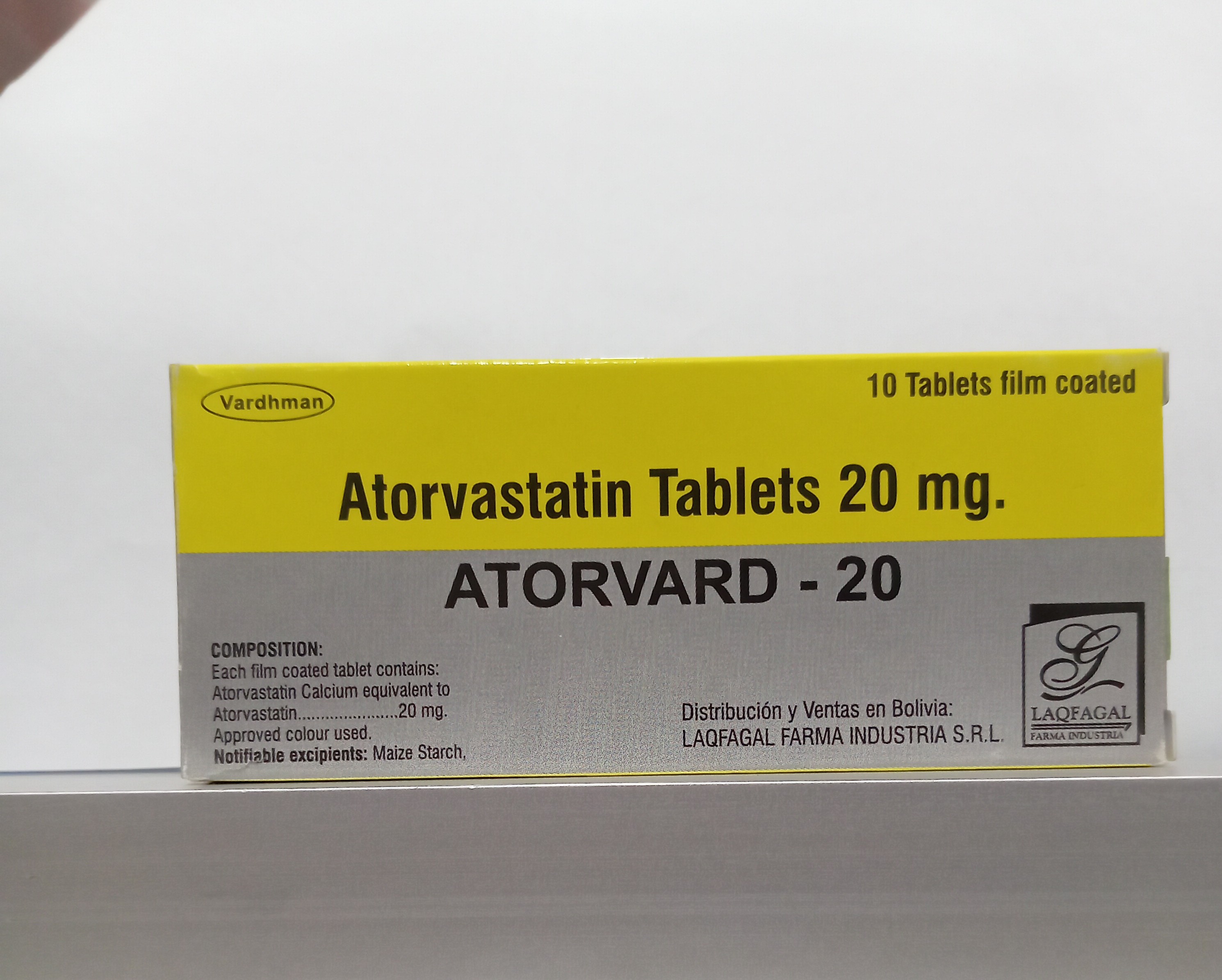 ATORVARD 20 X Comprimidos Atorvastatina 20mg