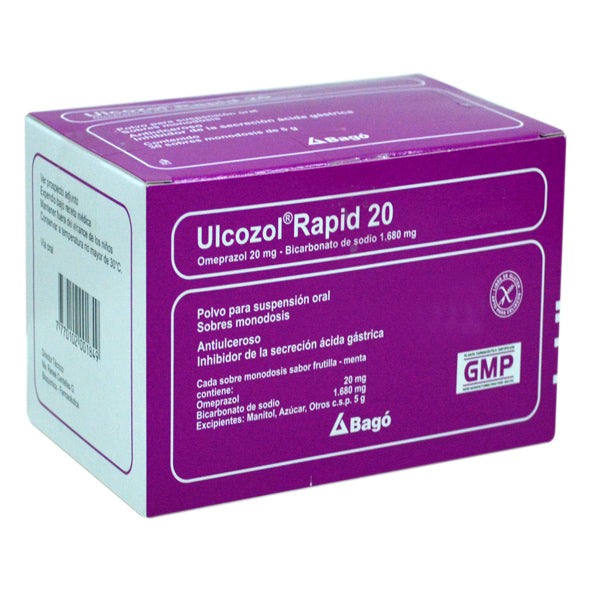 Ulcozol Rapid X Sobre 20Mg Omeprazol Y 1680Mg Bicarbonato