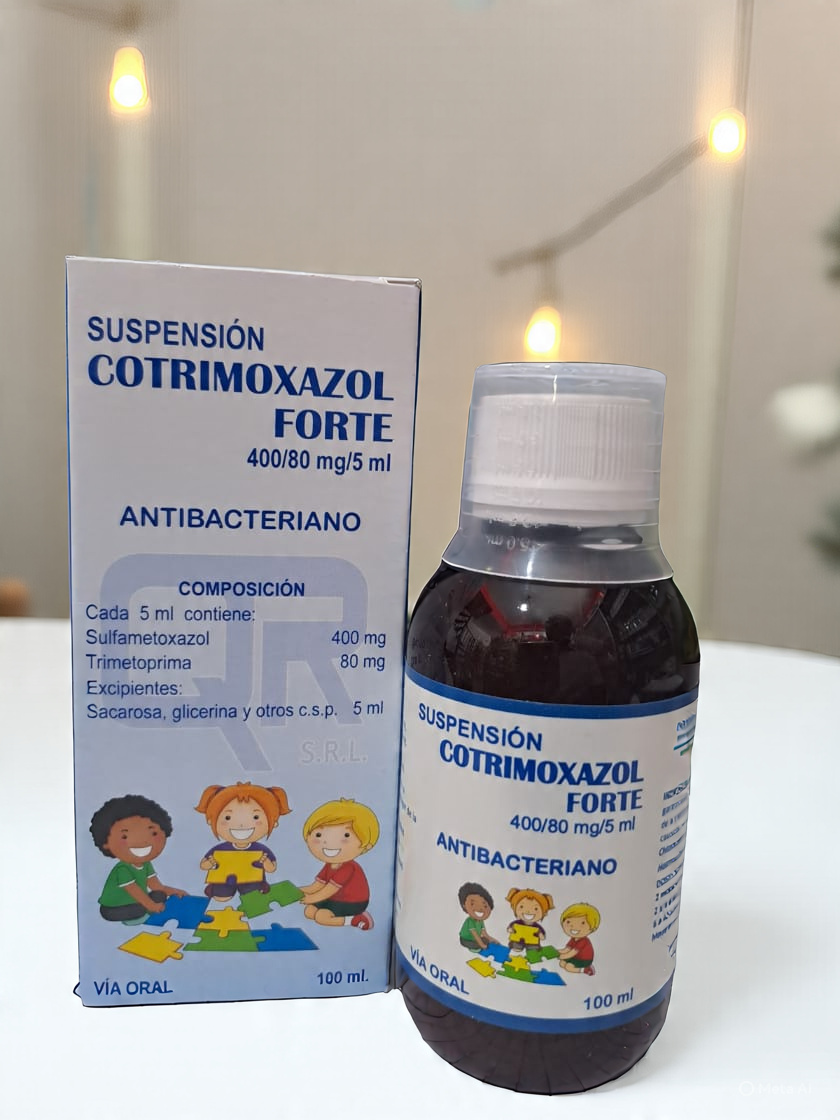Cotrimoxazol Forte 100 ml X Jarabe 400/80 mg/5 ml _ Sulfametoxazol + Trimetoprima 