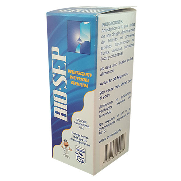 Bio Sep X solución o liquido 30 ml cloruro de akil 0.3 g, hidrocloruro 0.1 g