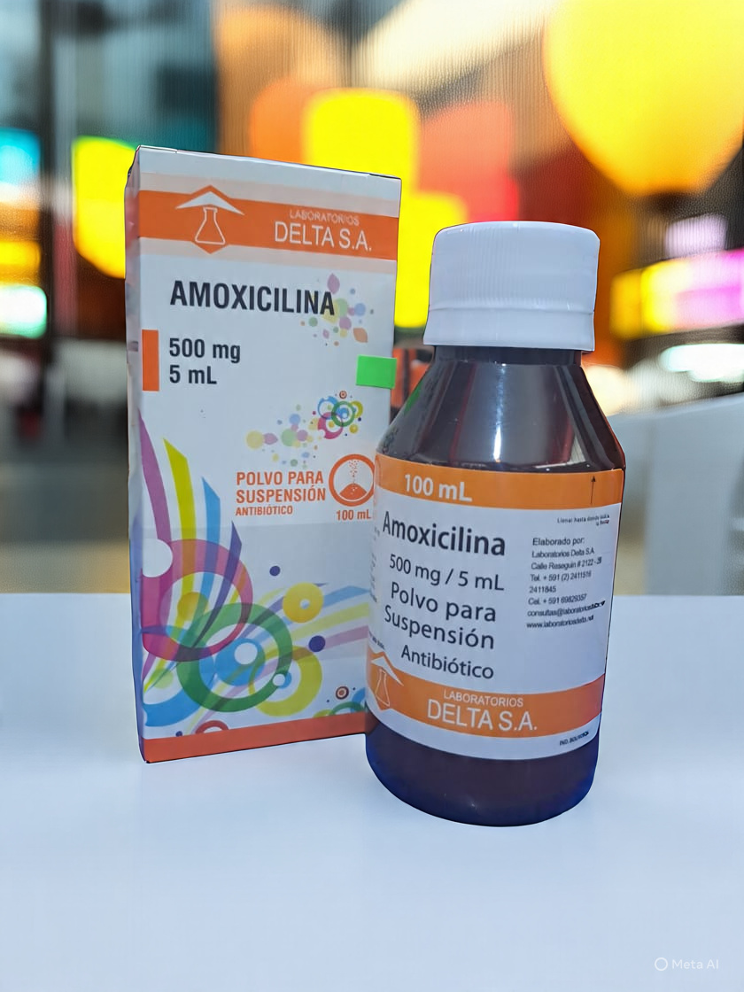 Amoxicilina 500 mg/5 mL X Polvo para Suspensión 