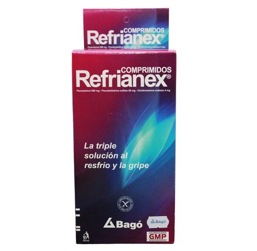 Refrianex X Comprimido Paracetamol 500mg pseudoefedrina 60mg Clorfeniramina 4mg