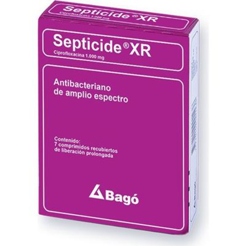 Septicide XR 1000 Mg Ciprofloxacina X Tableta Unidades disponibles61