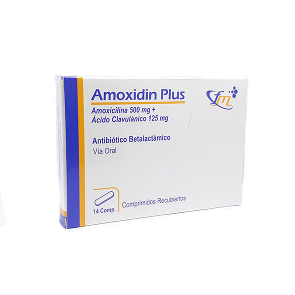 Amoxidin Plus X tableta Amoxicilina 500Mg Y Acido Clavulanico 125Mg