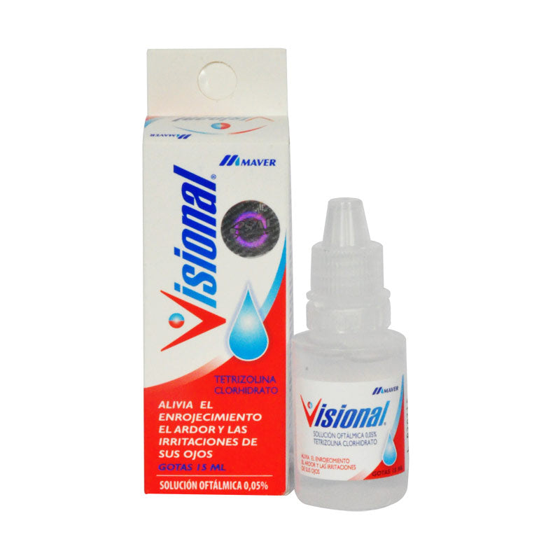 Visional gotas 0.5% Tetrizolina Clorhidrato X 15Ml