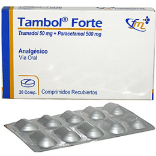Tambol Forte X comprimido Tramadol 50 Mg Paracetamol 500 mg