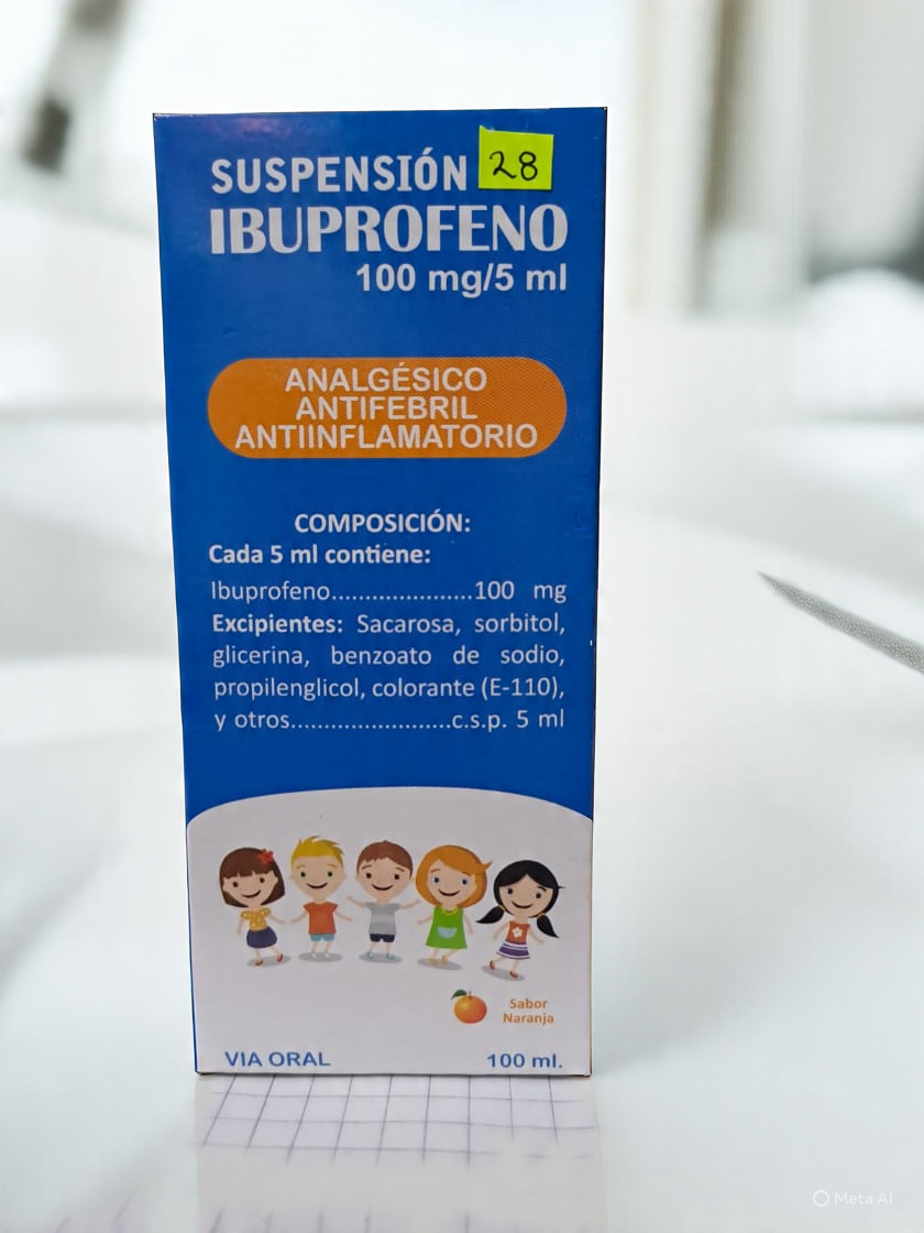 Ibuprofeno 100 ml X Suspensión 100 mg/5 ml