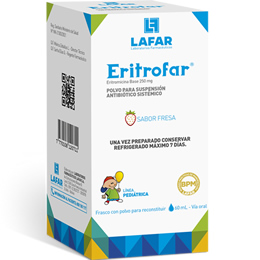 Eritrofar jarabe X 60 ml Eritromicina 250 mg