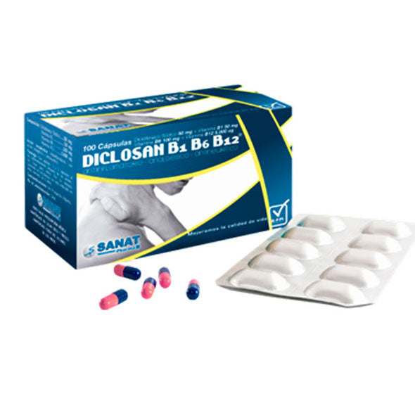 Diclosan B1 B6 B12 X Capsulas Diclofenaco Sódico 50 mg, Vitamina.B1 B6 B12