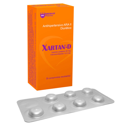 Xartan-D 50Mg Losartan Y 12.5Mg Hidroclorotiazida X Tableta
