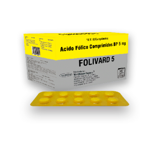 Folivard 5 X Comprimido ácido folico 5 mg