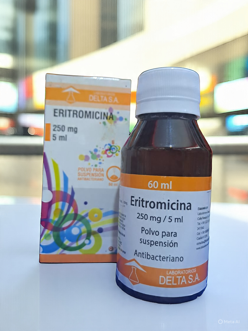 Eritromicina 250 mg/5 ml X Polvo para Suspensión